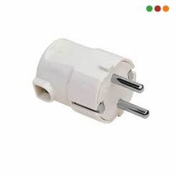 Electricidad | Ficha Macho Schuko 90º Con tierra 16 Amp - BLANCA | VIVION