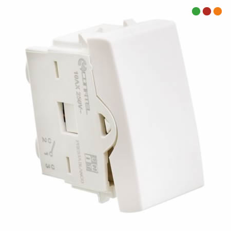 Electricidad | Modulo Interruptor Combinado 10A / Presta / Blanco | Vivion