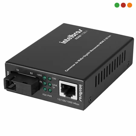 FIBRA - Conversor Midia GIGA WDM Monomodo 20 KM - KGSD 1120 A - INTELBRAS - Imagen 2