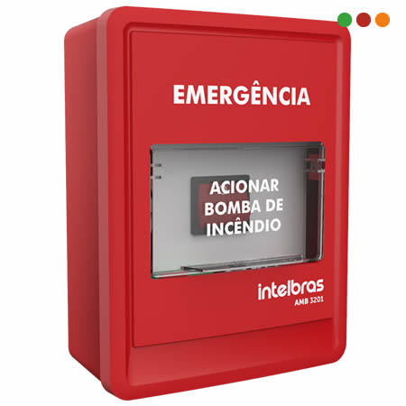 INCENDIO_X- Accionador Manual de BOMBA | AMB 3201 | 1 BOTON - INTELBRAS - Imagen 2