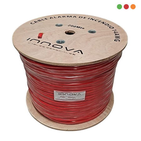 INCENDIO - Cable AWG14 | 2x 2.04mm MULTIFILAR | 200M | Rojo | F2014UM/2 - INNOVA