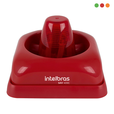 INCENDIO - Convencional SIRENA AUDIO VISUAL - SAV 420 C ROJA | 12/24v- INTELBRAS