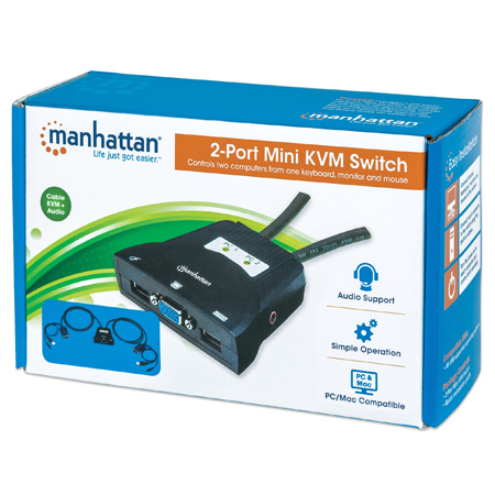KVM para 2 PC | VGA y USB | c/Audio | Manhattan - Imagen 4