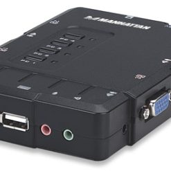 KVM para 4 PC | VGA y USB | c/Audio | Manhattan