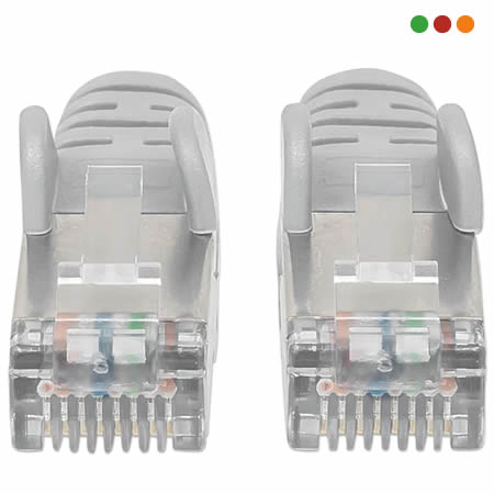 Patch Cat6A 3,0 m / 10 feet GRIS / 100% COBRE U/UTP - Intellinet - Imagen 2