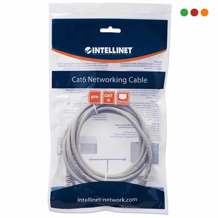 Patch Cat6 3,0 m / 10 feet Gris 100% COBRE - Intellinet - Imagen 4