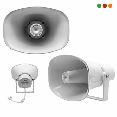 Porteria IP | Altavoz activo x RCA | Corneta Plastica p/intemperie | Con fuente