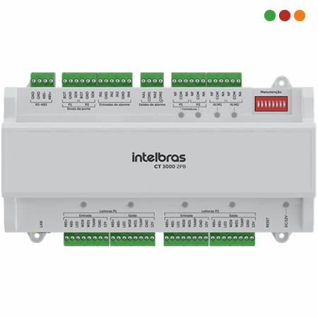 Porteria | Controladora de Acceso p/ 2 Puertas CT3000 2PB | RFID-BIO | Intelbras