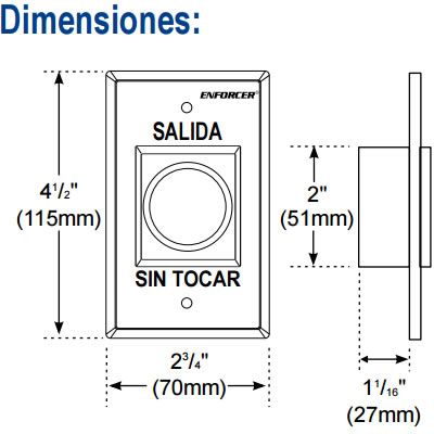 Porteria | Pulsador / Boton de salida No-Touch - Imagen 2