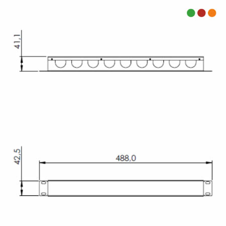 Racks - Organizador Cables 1U / 4 cm / METALICO | OCH1U 40 - INTELBRAS - Imagen 3