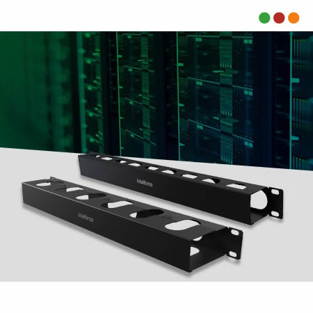 Racks - Organizador Cables 1U / 8 cm / METALICO | OCH1U 80 - INTELBRAS - Imagen 3