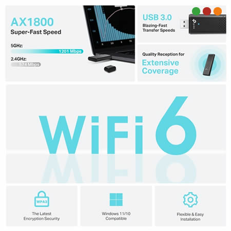 Red Inal - Adap. USB 3.0 TX20U | AX1800 | Dual Band | WiFi | Archer | TP-LINK - Imagen 2