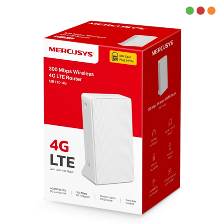 Red Inal - Router 4G WiFi | 32 conexiones | 2 x RJ45 | MB110-4G / MERCUSYS - Imagen 4