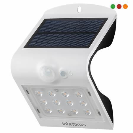 SOLAR - FAROL LED PARED / 3 Noches / ASI 220 Im LUZ AMARILLA Calida- INTELBRAS
