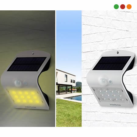 SOLAR - FAROL LED PARED / 3 Noches / ASI 220 Im LUZ AMARILLA Calida- INTELBRAS - Imagen 4