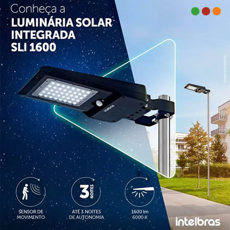 SOLAR - FAROL LED PARED o COLUMNA / 3 Noches / 1600 lm / SLI 1600 - INTELBRAS - Imagen 3