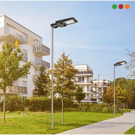 SOLAR - FAROL LED PARED o COLUMNA / C. Remoto / 4800 lm / LSI 4800 - INTELBRAS