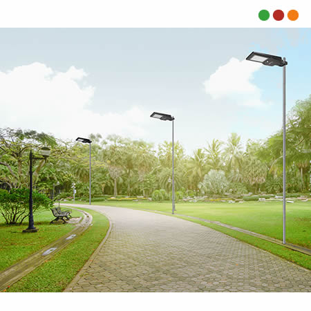 SOLAR - FAROL LED PARED o COLUMNA / C. Remoto / 4800 lm / LSI 4800 - INTELBRAS