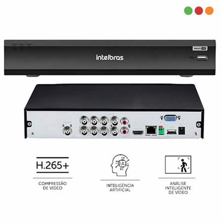Seg. CCTV | DVR - XVR 1080p 8 Canales iMHDX 3008 | Analitica Inte. - INTELBRAS - Imagen 4
