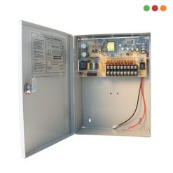 Seg. CCTV | Fuente AC/DC RESPALDO 12V 120w 10A - 9 Ch - Llave | Anbyte