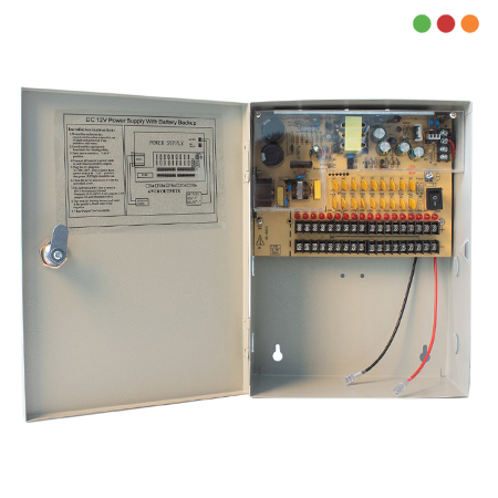 Seg. CCTV | Fuente AC/DC RESPALDO 12V 180w 20A - 18 Ch / Llave | Anbyte - Imagen 3