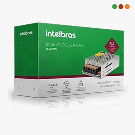 Seg. CCTV | Fuente AC/DC 5 A / 12v | METALICA | EFM 1205 - Intelbras - Imagen 4