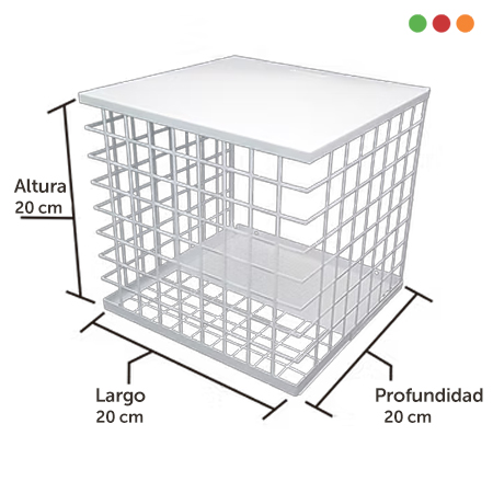 Seg. Rejilla / Protector de ACERO p/CCTV 20x20x20 | Blanca | 3420- PROTECTM - Imagen 2