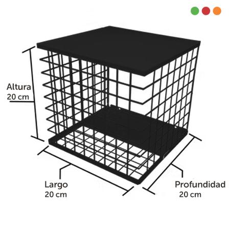 Seg. Rejilla / Protector de ACERO p/CCTV 20x20x20 | Negra | 3426- PROTECTM - Imagen 2