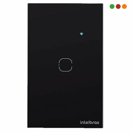 Smart Home | Llave de Luz TOUCH Wifi x1 | EWS 1001 IZY | NEGRA - INTELBRAS