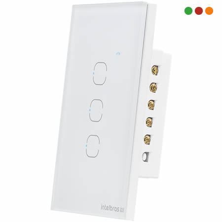 Smart Home | Llave de Luz TOUCH Wifi x3 | EWS 1003 BR IZY | BLANCO - INTELBRAS - Imagen 2