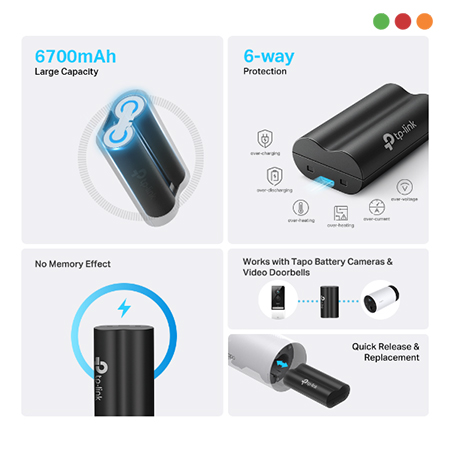 Smart Home | TAPO | Bateria 6700MAh (Comp. C420 / C400 / D230) | A100 | TP-LINK - Imagen 3