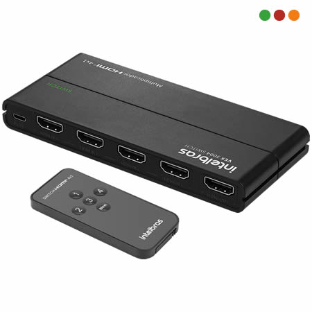 Splitter SWITCH HDMI 4 IN - 1 Out HDMI 4K / VEX 3004 SWITCH C. Remoto -INTELBRAS