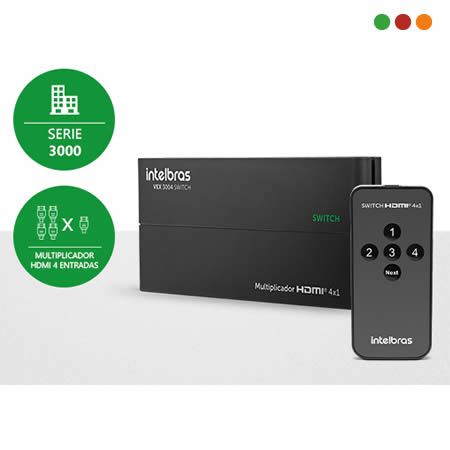 Splitter SWITCH HDMI 4 IN - 1 Out HDMI 4K / VEX 3004 SWITCH C. Remoto -INTELBRAS - Imagen 3