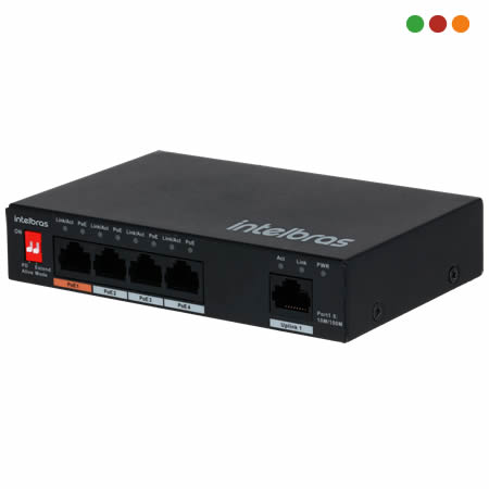 Switch PoE 5p 10/100 | 4p | SF 500 Hi PoE | Intelbras