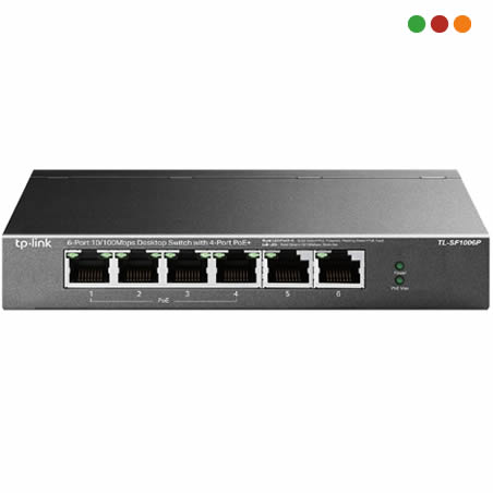 Switch PoE 6p 10/100 - 4 x Port PoE af | METAL | TL-SF1006P | TP-LINK