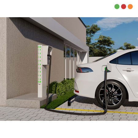 TOTEM CARGADOR ELEC. Alto: 1,70m / 10 CM BLANCO | LED |5170-E -PROTECTM - Imagen 2