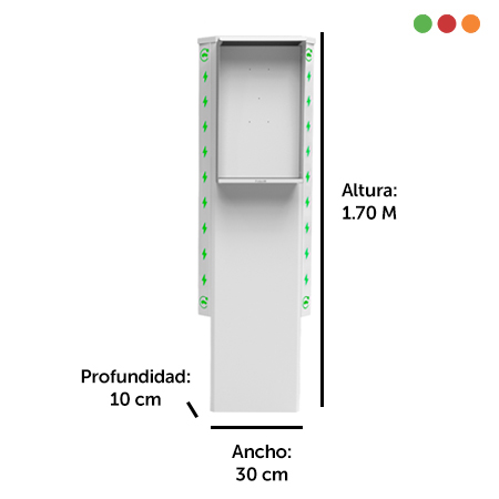 TOTEM CARGADOR ELEC. Alto: 1,70m / 10 CM BLANCO | LED |5170-E -PROTECTM - Imagen 3