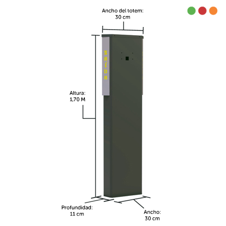 TOTEM CLASSIC G Peatonal | 1,70m | A. 30cm | AMARILLO | 4170-G | 0466- PROTECTM - Imagen 2