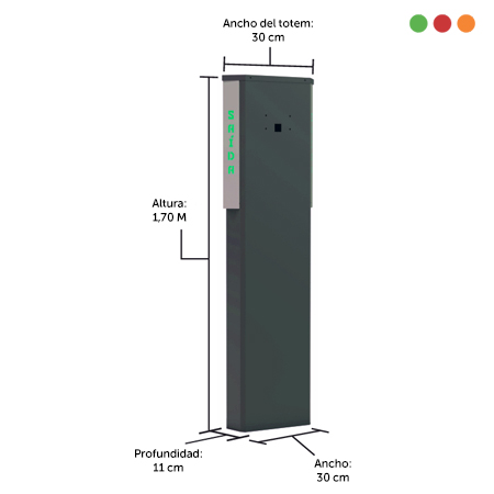 TOTEM CLASSIC G Peatonal | 1,70m | A. 30cm | VERDE | 4170-G | 0467 - PROTECTM - Imagen 2