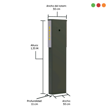 TOTEM CLASSIC G Vehicular | 1,35m | A. 30cm | AMARILLO | 4135-G | 9852- PROTECTM - Imagen 2