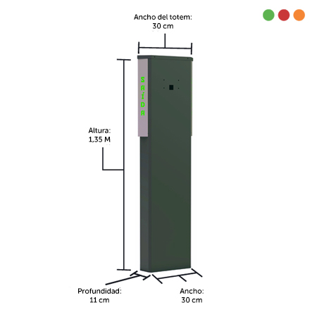 TOTEM CLASSIC G Vehicular | 1,35m | A. 30cm | VERDE | 4135-G | 9855 - PROTECTM - Imagen 2
