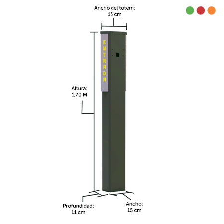 TOTEM CLASSIC P Peatonal | 1,70m | A. 15cm | AMARILLO | 4170-P | 0465 - PROTECTM - Imagen 2