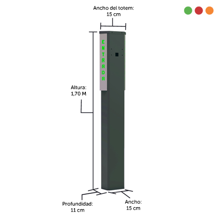 TOTEM CLASSIC P Peatonal | 1,70m | A. 15cm | VERDE | 4170-P | 0438 - PROTECTM - Imagen 2