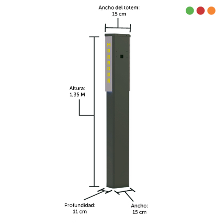 TOTEM CLASSIC P Vehicular | 1,35m | A. 15cm | AMARILLO | 4135-P - PROTECTM - Imagen 2