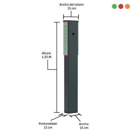 TOTEM CLASSIC P Vehicular | 1,35m | A. 15cm | VERDE | 4135-P | 9490 - PROTECTM - Imagen 2