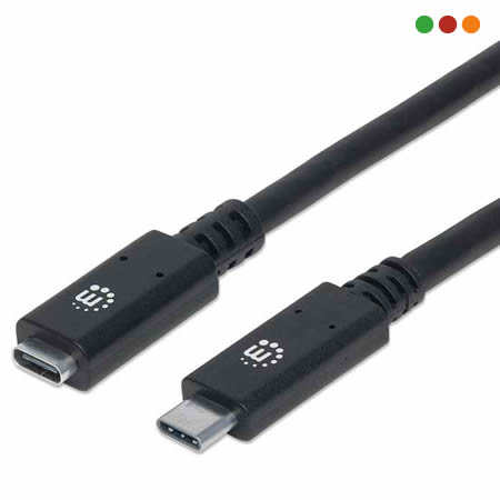 zzCable USB C macho/HEMBRA - EXTENSION / 50cm / USB 3.2 - Manhattan