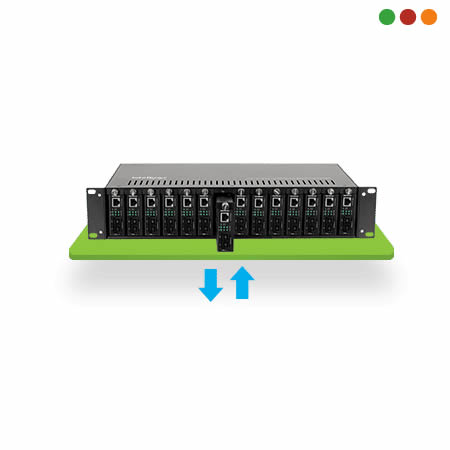 zzFIBRA - Chasis Raqueable de 14 Slots p/ Conver. De Midia - KX 1400 R INTELBRAS - Imagen 3