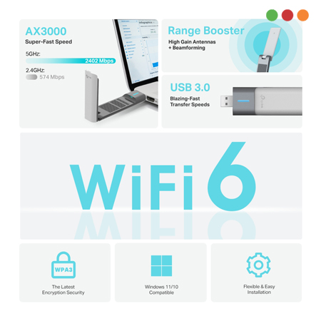 zzRed Inal - Adap. USB 3.0 TX50 UH | AX3000 | Dual Band || TP-LINK - Imagen 4