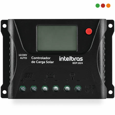 zzSOLAR - Controlador de Carga - Tec. PWM - MAX 10A / ECP 1024 - INTELBRAS
