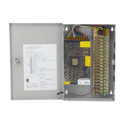 zzSeg. CCTV | Fuente AC/DC 12V 240w 20A - 18 Ch / Llave | Anbyte